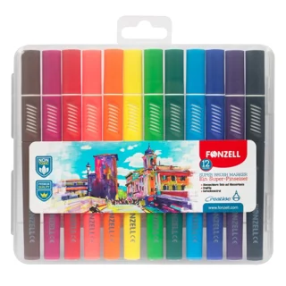 ماژيك 12 رنگ فونزل مدل Super Brush Markers