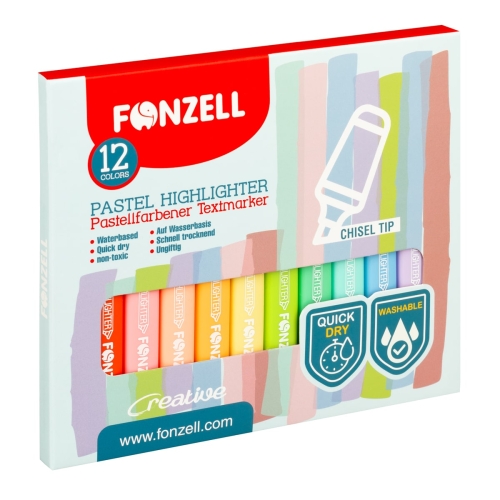 ماژیک 12 رنگ فونزل مدل  Highlighter Markers