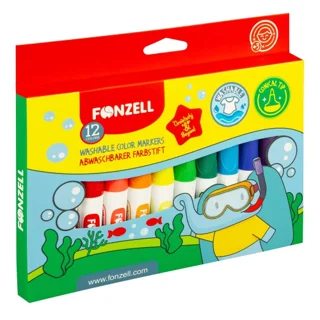 ماژيك 12 رنگ فونزل مدل Jumbo Washable Markers