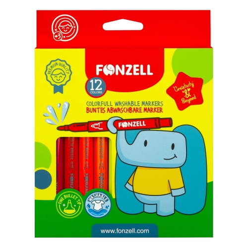 ماژيك 12 رنگ فونزل مدل  Colorful Washable Markers