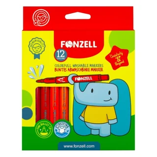 ماژيك 12 رنگ فونزل مدل  Colorful Washable Markers