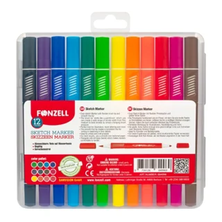 ماژيك 12 رنگ فونزل مدل Sketch Markers