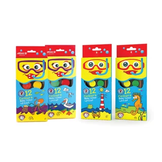 آبرنگ 12 رنگ بزرگ طرح لبخند