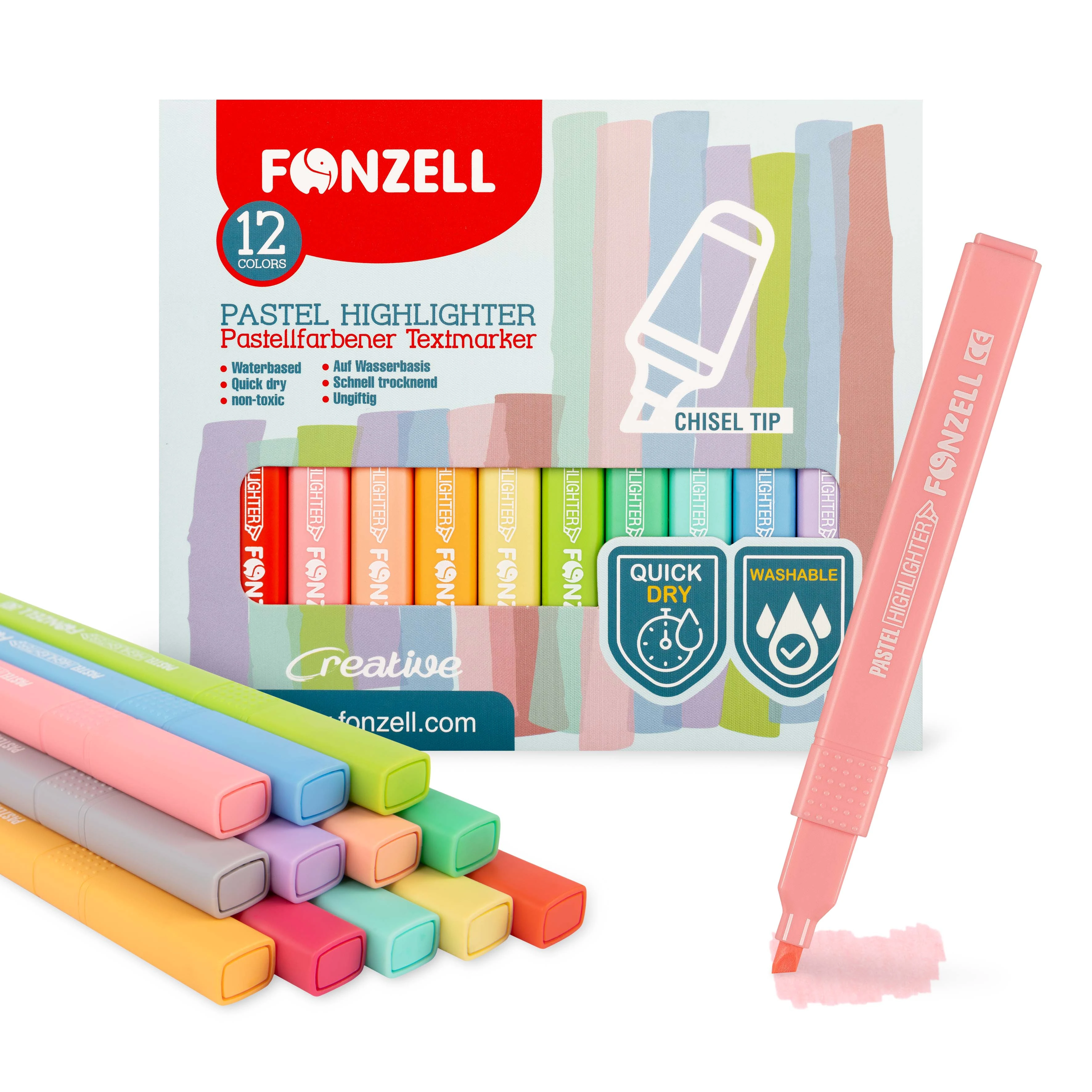 ماژیک 12 رنگ فونزل مدل  Highlighter Markers